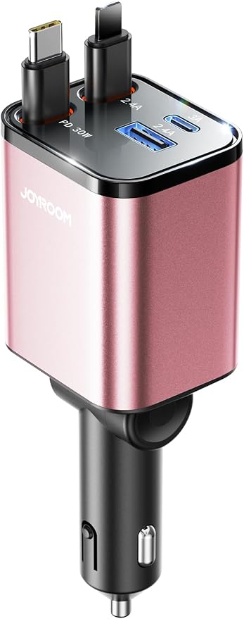 Retractable Car Charger 4 in 1 iPhone 16 Car Charger Fast Charging, Car - Image 8