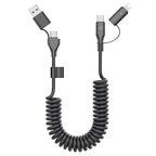Coiled USB-C and Lightning Cable 2-in-1, 3FT iPhone 17 16 Car Charger Cord - Image 8