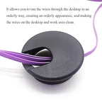 HAHIYO 2Pcs 2Inch/50mm Black ABS Plastic U-Shaped Desk Grommet Wire Grommet - Image 6