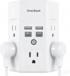 One Beat Surge Protector Wall Outlet Extender, 5 Outlets & 4 USB Ports by OneBeat