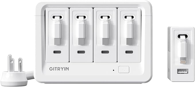 Gitryin 1 Lightning Retractable Wall Charger and 12-in-1 Desktop Charging by GITRYIN