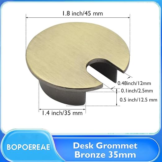 Desk Grommet 1-3/8", Desk Cord Hole Cover, Cable Grommet Metal Zinc Alloy - Image 8