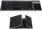 DeLUX Foldable Keyboard with Touchpad and Numeric Keypad, 2.4G Wireless and by DeLUX