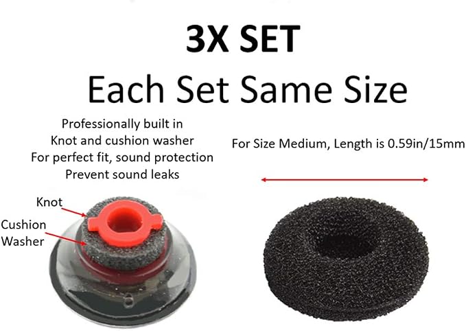3X Ultra Comfort Eartips Ear Buds Replacement Earphone Ear Tips Kits Earpads - Image 7