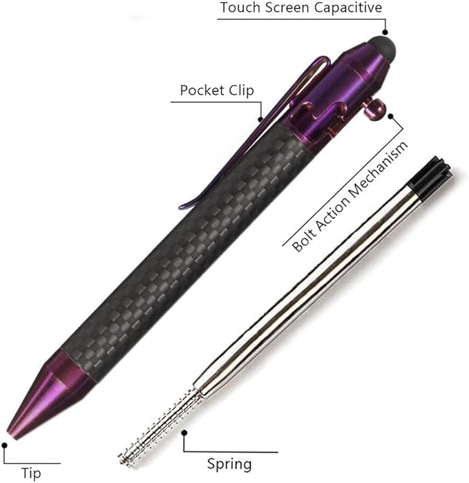 Cool Hand 4.9'' Carbon Fiber Bolt Action Pen - Image 4