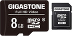 Gigastone 8GB Micro SD Card, FHD Video, Surveillance Security Cam Action Camera by Gigastone