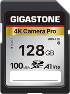 GIGASTONE 128GB SD Card, 4K Camera Pro, A1 V30 SDXC Memory Card 4K UHD Video by Gigastone