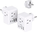 2 Pack Germany France Travel Plug Adapter, Type E/F Power Plug Adapter by OneBeat