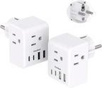 2 Pack Germany France Travel Plug Adapter, Type E/F Power Plug Adapter by OneBeat