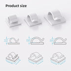 100 PCS White Adhesive Cable Clips Cord Organizer, Wire Holder - Image 3