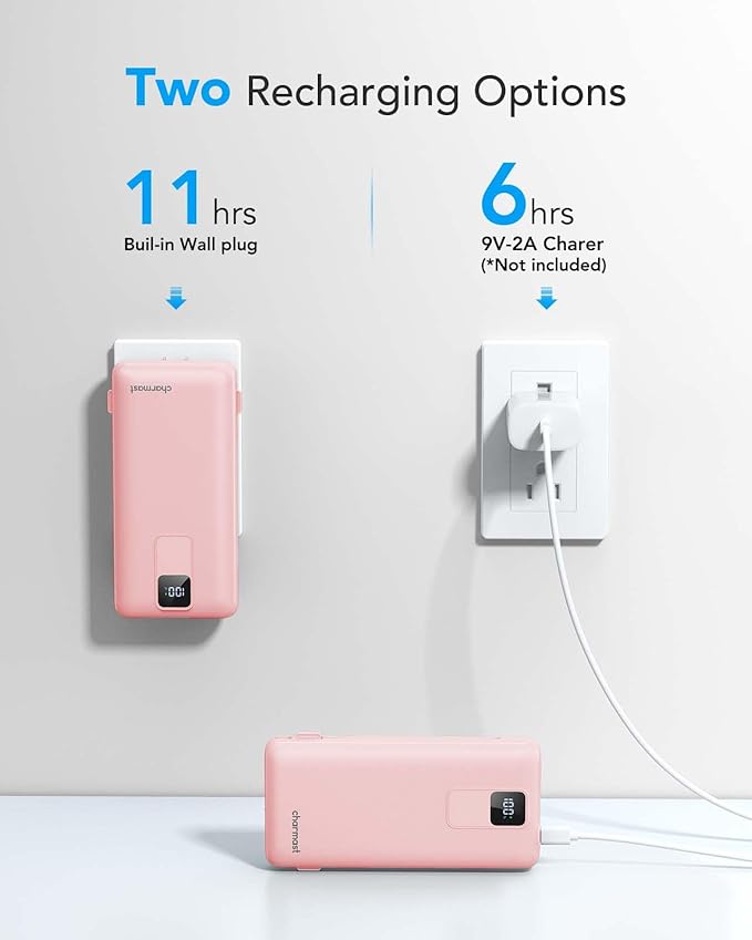 Charmast Portable Charger with Built-in Cables and Wall Plug, 20000mAh 20W USB - Image 4