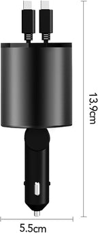 Retractable Car Charger, 4 in 1 Super Fast Car Phone Charger 60W, 2 Retractable - Image 6