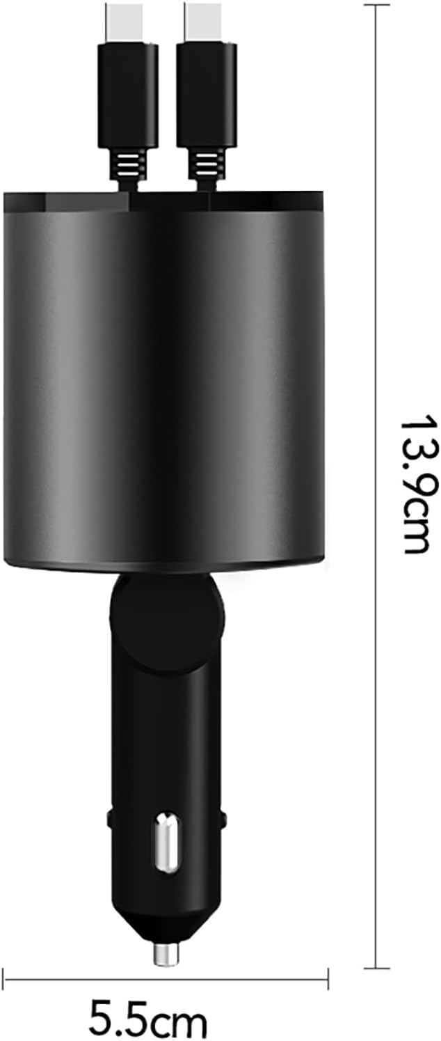 Retractable Car Charger, 4 in 1 Super Fast Car Phone Charger 60W, 2 Retractable - Image 6