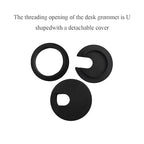 HAHIYO 2Pcs 1.38Inch/35mm Black ABS Plastic U-Shaped Desk Grommet Wire Grommet - Image 3