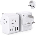 2 Pack US to UK Ireland Travel Plug Adapter, Type G Power Plug Adapter by OneBeat
