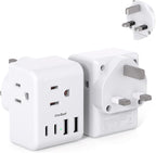 2 Pack US to UK Ireland Travel Plug Adapter, Type G Power Plug Adapter by OneBeat