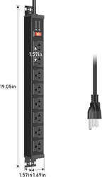 JUNNUJ 20 Amp Power Strip Surge Protector 4800J, Heavy Duty 8 Outlet Metal - Image 7