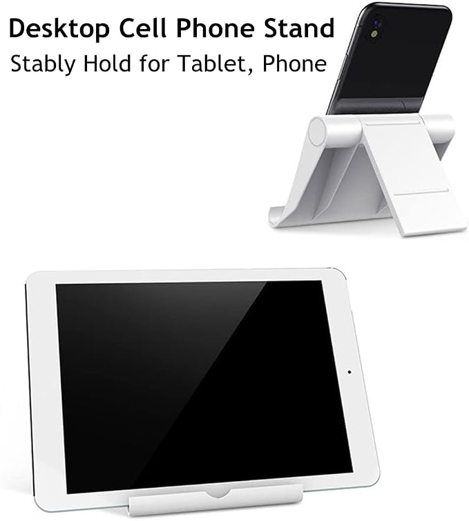 Cell Phone Stand for Desk Foldable Cell Phone Holder Desk Tablet Holder Mobile - Image 4