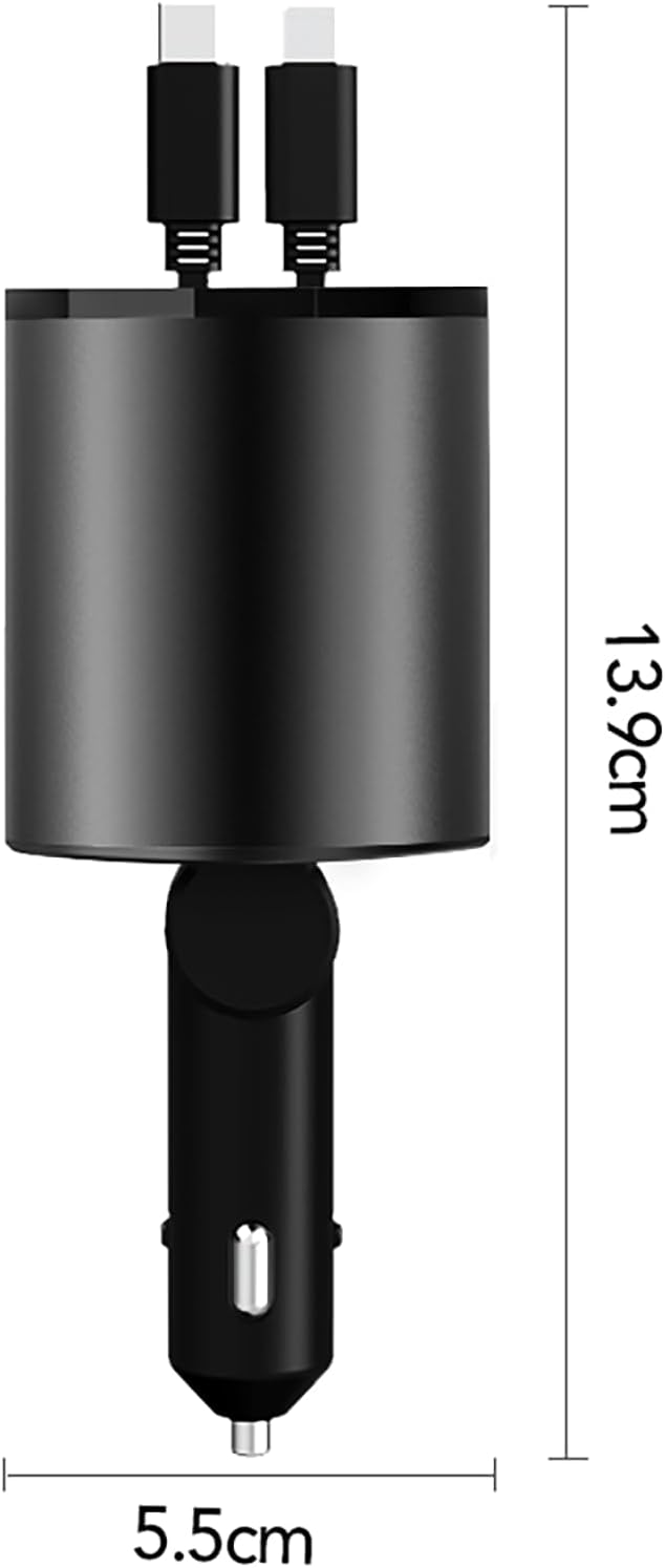 Retractable Car Charger, 4 in 1 Super Fast Car Phone Charger 60W, 2 Retractable - Image 7