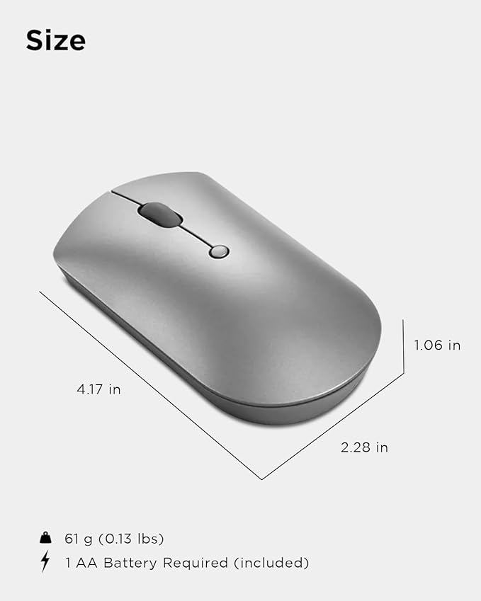 Lenovo 600 Bluetooth Silent Mouse, Adjustable DPI, 4 Button, Microsoft Swift - Image 8