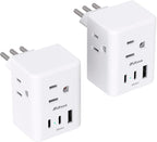 2 Pack Italy Travel Plug Adapter, Type L Power Adapter by Mifaso