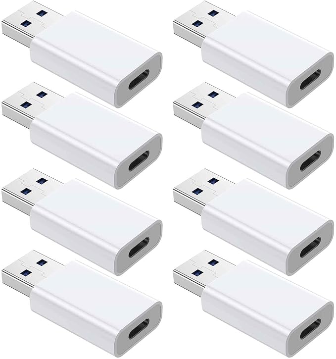 OTG Adapter【8-Pack】 USB-C Female to USB-A Male Adapter, USB to USB C Adapter by Fidioto