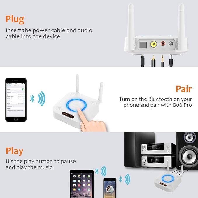 1Mii Bluetooth 5.1 Receiver, Long Range HiFi Bluetooth Audio Adapter w/ 3D - Image 7