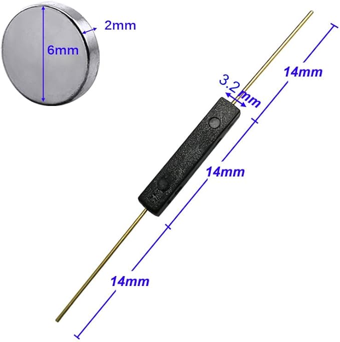 10pcs Plastic Reed Switch Reed Contact Normally Open Magnetic Induction Switch - Image 2