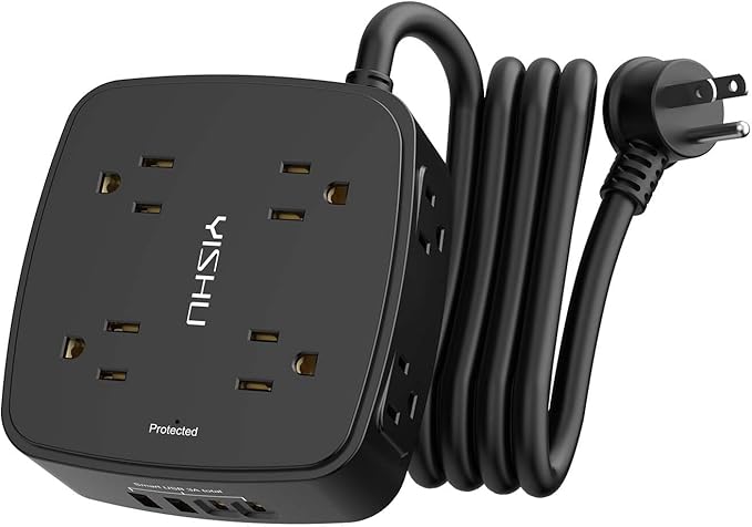 6 Ft Surge Protector Power Strip by YISHU