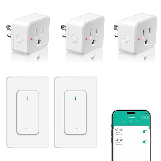 NineLeaf Slim WiFi Smart Plug w Switch, Remote App Control, Compatible by NineLeaf