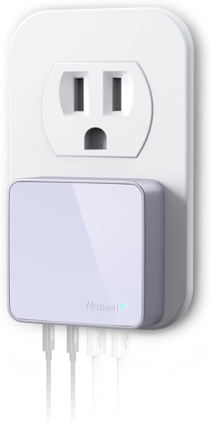 Nekmit USB C Charger, Thin Flat 52W 4-Port Fast Wall Charger by Nekmit