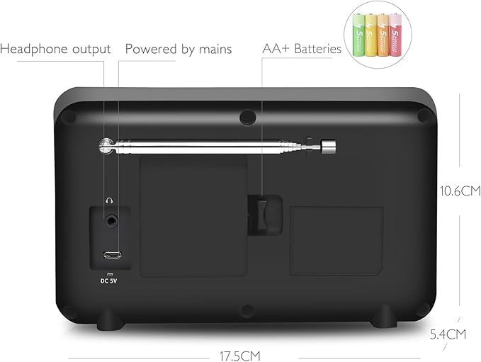 LEMEGA IR1 Portable WiFi Internet Radio, FM Digital Radio, Dual Alarms Clock - Image 3