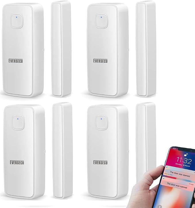 EVERSECU Tuya Smart WiFi Door Sensor Open/Close Detector App Notification by EVERSECU