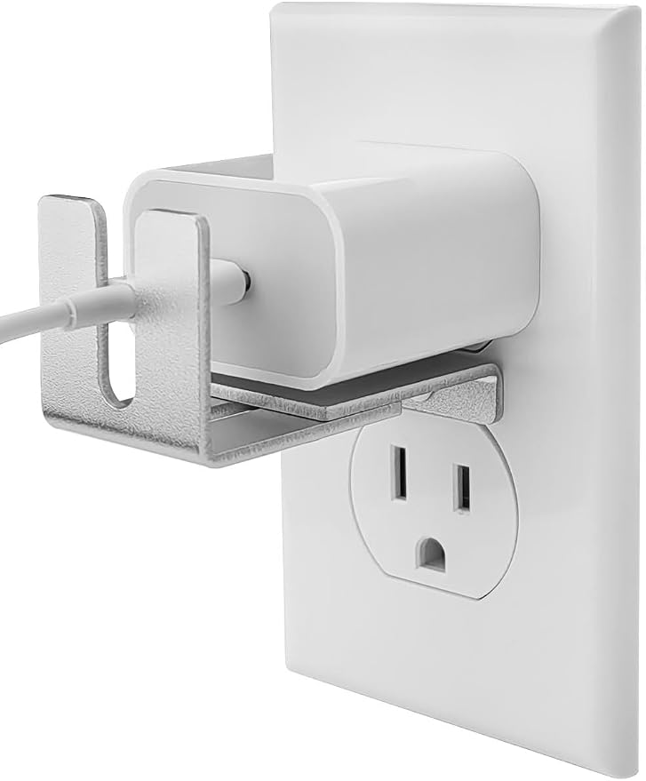 Charger Lock to Outlet, ILIVABLE Adjustable Metal Outlet Lock, Firmly Secures by ILIVABLE