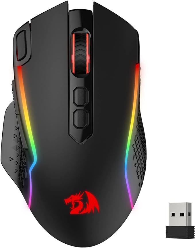Redragon M810 Pro Wireless Gaming Mouse, 10000 DPI Wired/Wireless Gamer Mouse by REDRAGON