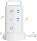 Power Strip Tower Surge Protector, JACKYLED 12 Outlets 6 USB Charging Station by JACKYLED