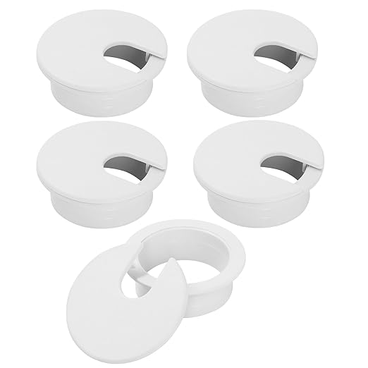 1-3/8" White Desk Grommet, JTemgle Plastic Cable Hole Cover Computer Table Cord by JTemgle