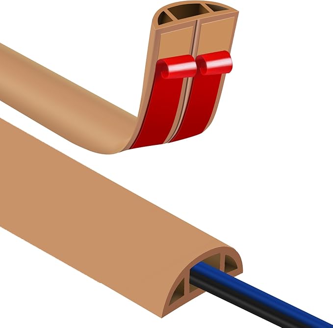 Floor Cord Covers for Wires 10FT Cable Hider Wire Coverr Self Adhesive Cord by JAHOMFAI