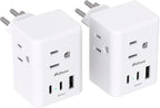 2 Pack Switzerland Travel Plug Adapter, Type J Power Adapter Works in by Mifaso