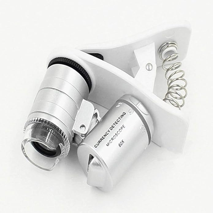 1Pcs Universal Led Clip Mobile Phone Microscope Magnifier Micro-Lens 60X - Image 2