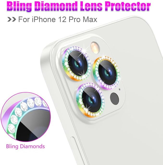 AGVEE 3+3 6 Pack for iPhone 12 Pro Max 6.7" Camera Lens Cover Protector - Image 4