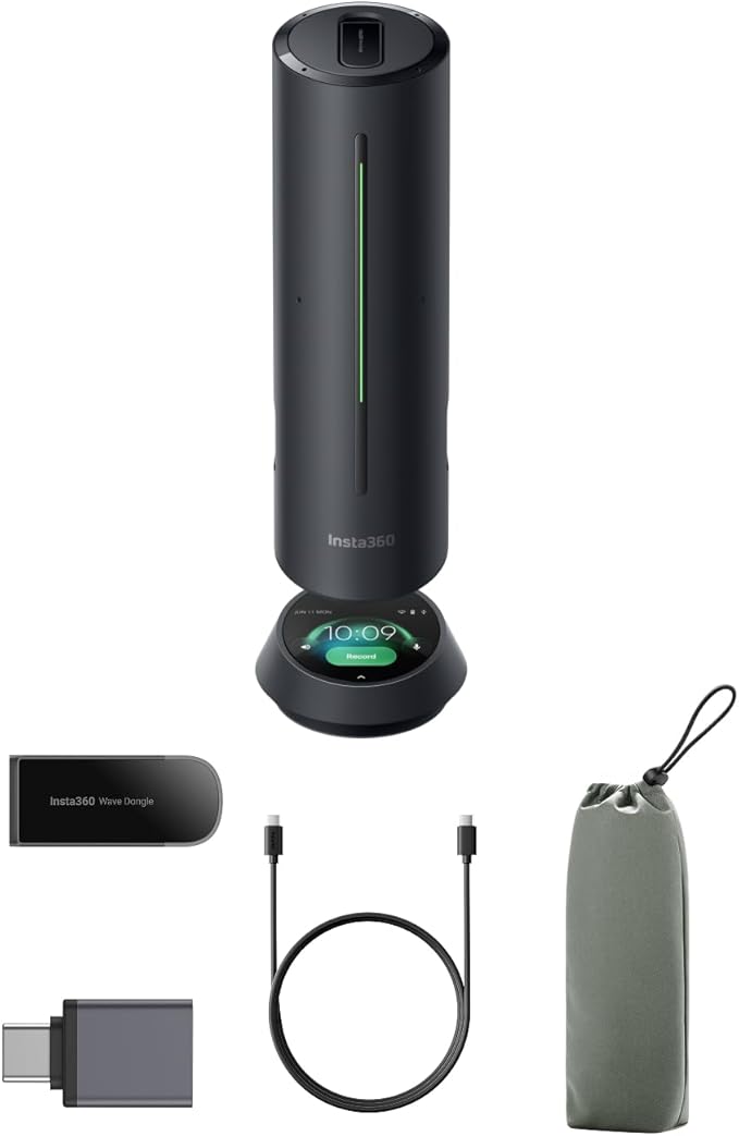 Insta360 Wave - AI Speakerphone, Voice Recorder, 8 Noise-Canceling Mics by Insta360