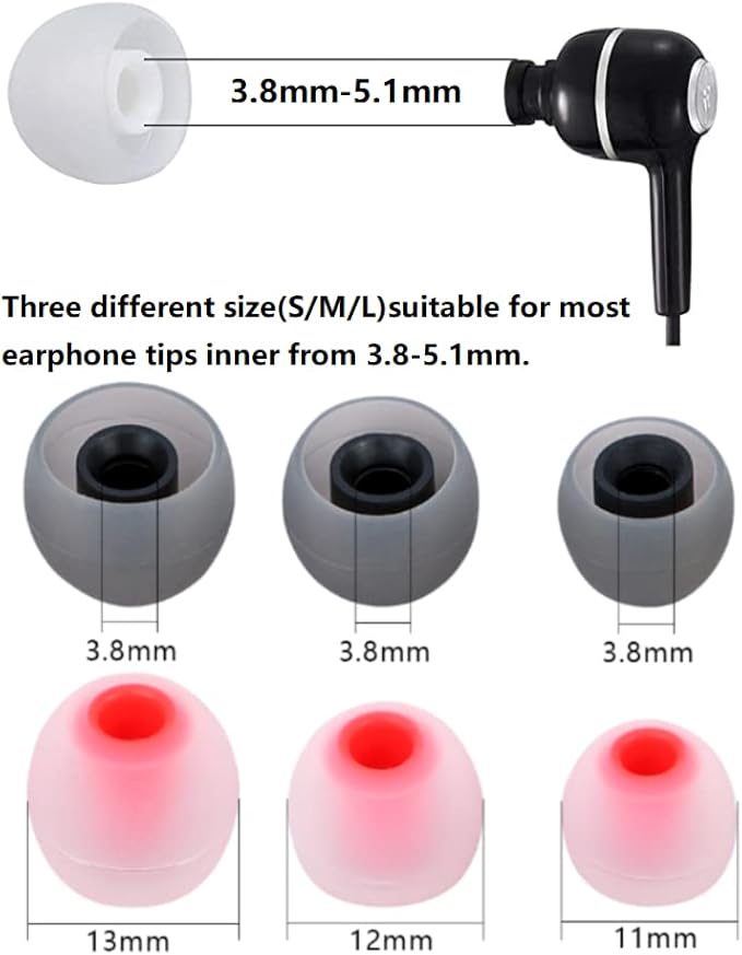 Silicone Earbud Tips Earbuds Replacement Ear Tips Gels Bud - Image 3