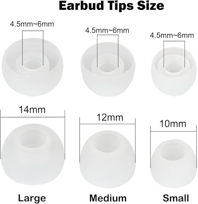 9 Pairs White Earbud Tips, Replacement Headphone Covers, Soft Rubber Tips - Image 6
