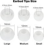 9 Pairs White Earbud Tips, Replacement Headphone Covers, Soft Rubber Tips - Image 6