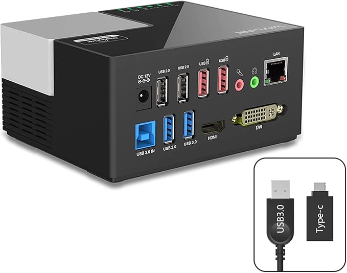 WAVLINK USB 3.0 Laptop Docking Station Dual Monitors, DisplayLink Computer Dock by WAVLINK%C2%AE