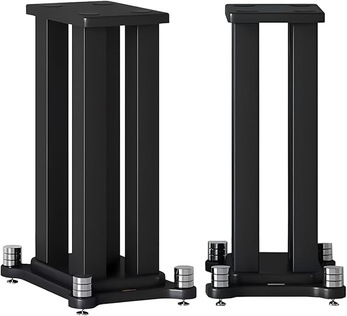 A Pair of Universal Speaker Stands, Heavy Duty Speaker Stands Holds Bookshelf by RAJYQODIS