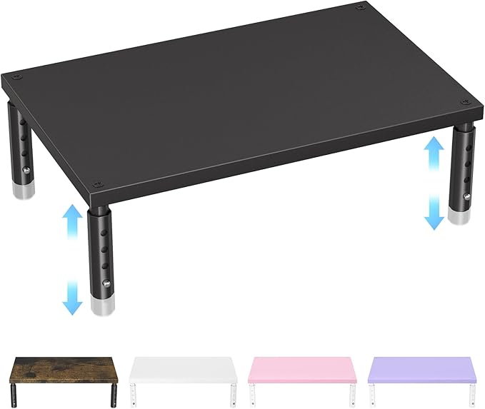 ECOLOVI Wood Laptop Stand for Desk, 4-Height Adjustable Computer Monitor Stand by ECOLOVI