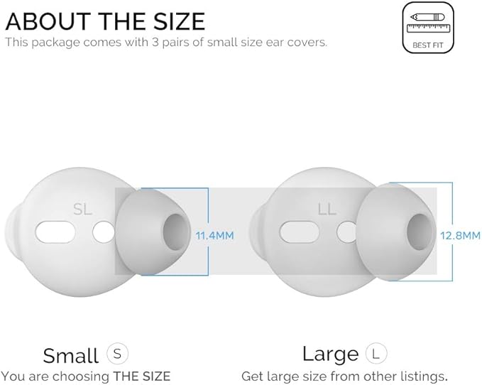 AhaStyle 3 Pairs AirPods Ear Tips Silicone Earbuds Cover Compatible - Image 2
