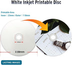 CD-R 700MB 52X White Inkjet Hub Printable Discs | 100 Pack Cake Box | Blank CDs - Image 3